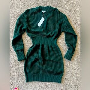 Emerald green sweater dress